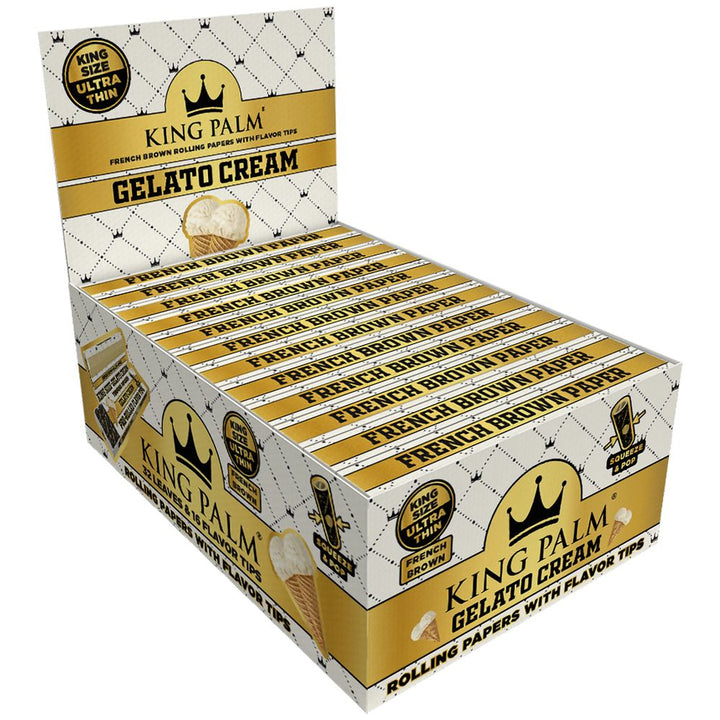 King Palm French Brown Papers & Flavor Tips | 32pc | King Size | 22pk Display - Headshop.com