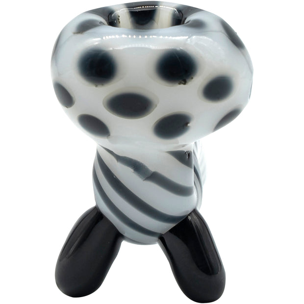 LA Pipes Bone White Sitting Sherlock Glass Pipe - Headshop.com