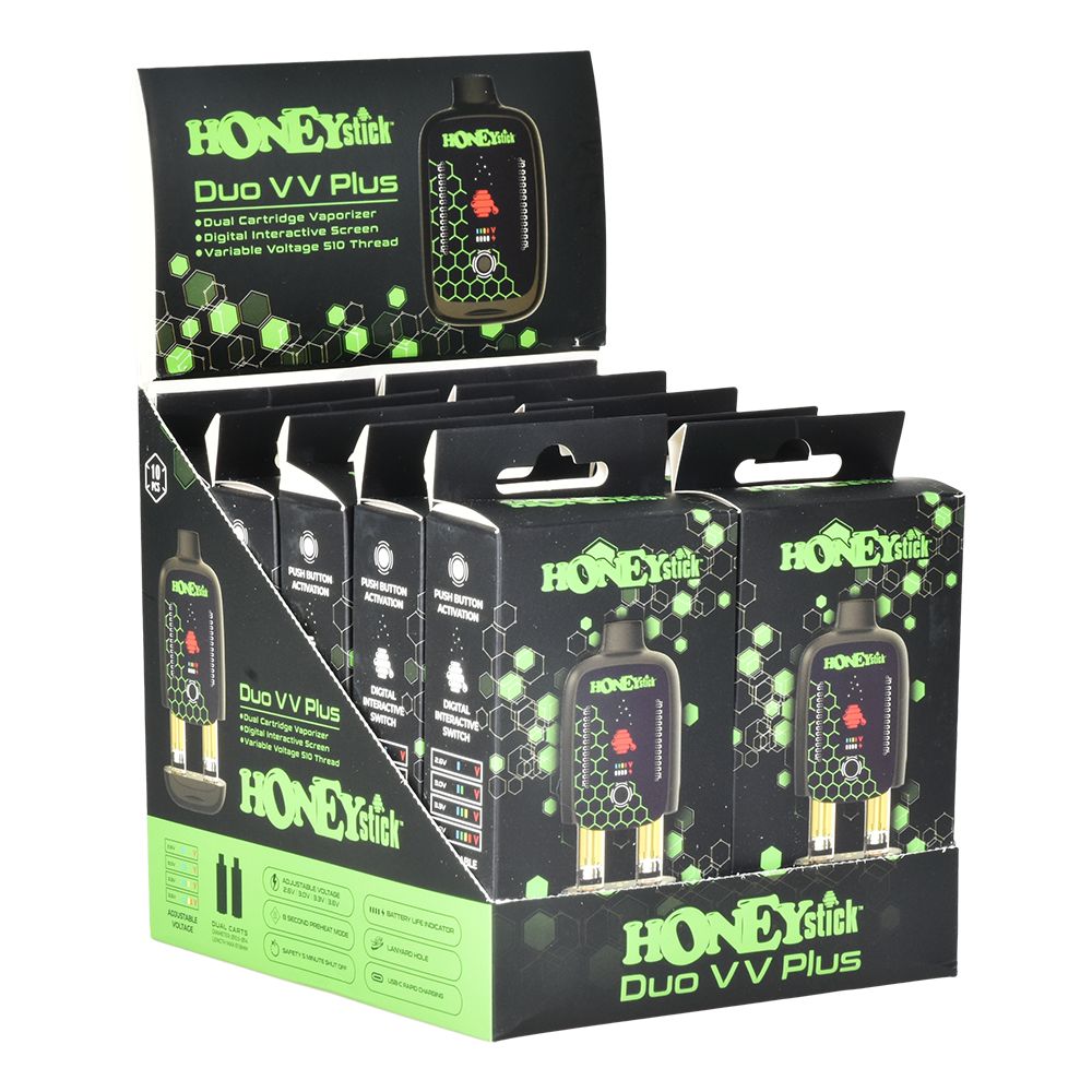 HoneyStick DUO Variable Voltage Plus Dual Cartridge 510 Vape bar - Headshop.com