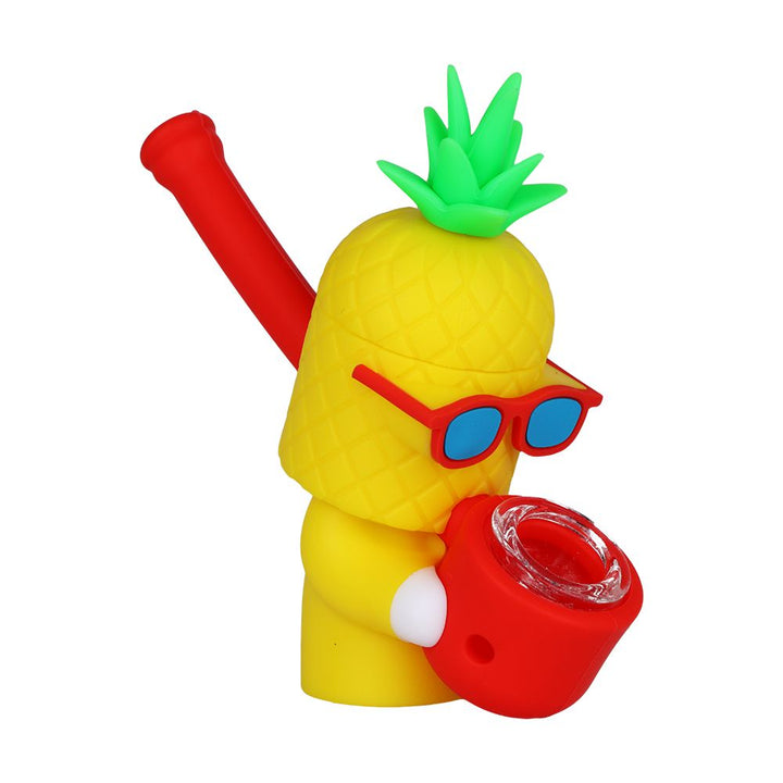 Cool Guy Pineapple Secret Stash Silicone Hand Pipe - 4" - Headshop.com