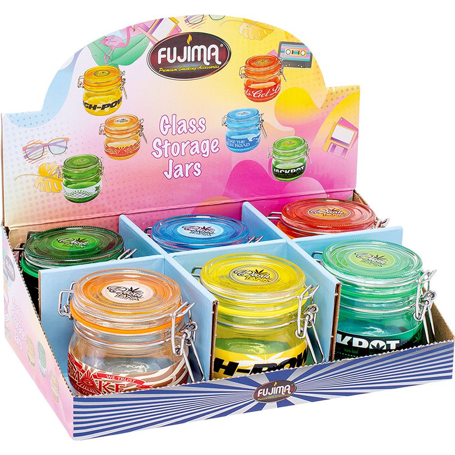 Fujima Dank Tank Glass Latch Lid Storage Jar - 150mL / 6ct - Headshop.com