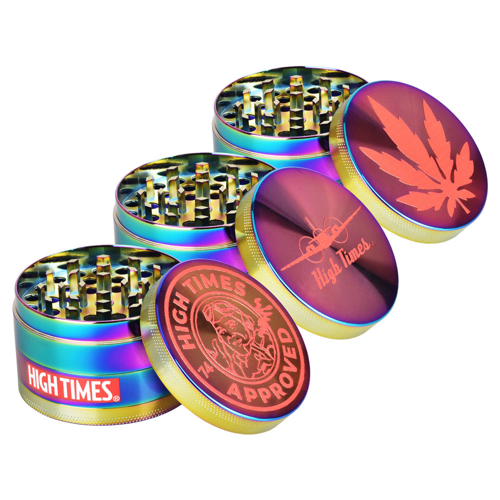 High Times® Metal Grinder | 4pc | 2.5"| Chameleon | 6pc Display - Headshop.com