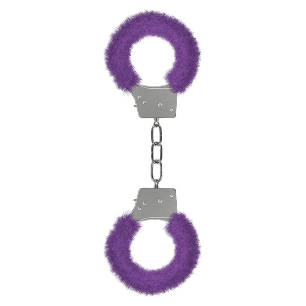 Ouch! Beginner's Furry Handcuffs With Quick-Release Purple - Headshop.com