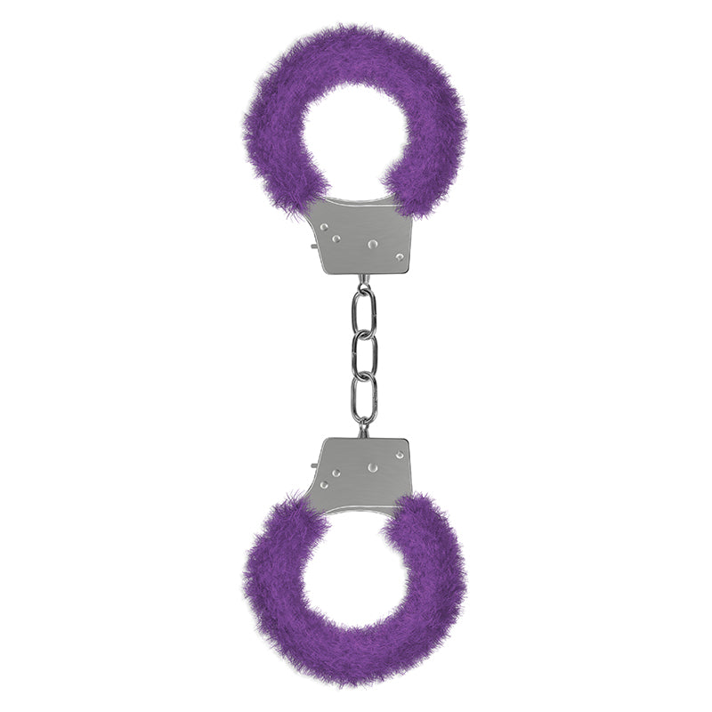 Ouch! Beginner's Furry Handcuffs With Quick-Release Purple - Headshop.com