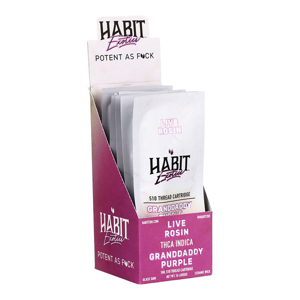 Habit Exotics THCA Rosin Ceramic Cartridge | 1g | 10ct Display Habit Exotics THCA Rosin Ceramic Cartridge | 1g | 10ct Display