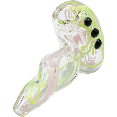 LA Pipes Green Slyme and Bubble Gum Twist Hammer Pipe - Headshop.com