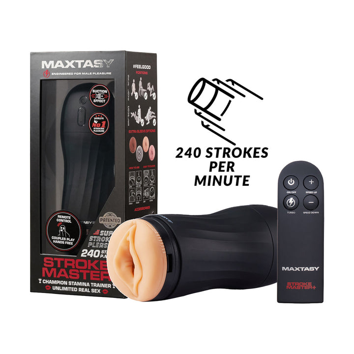 Maxtasy Stroke Master Realistic With Remote Nude Plus - Headshop.com
