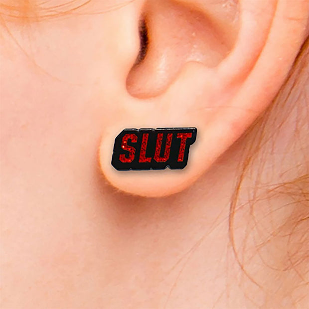 Wood Rocket Word Earrings - Headshop.com