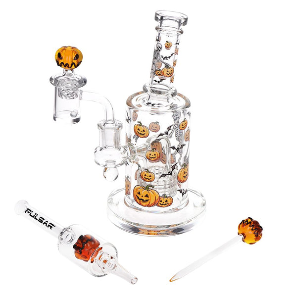 Pulsar Halloween Ball Glass Dab Rig Set - 7.75" / 14mm F Pulsar Halloween Ball Glass Dab Rig Set - 7.75" / 14mm F