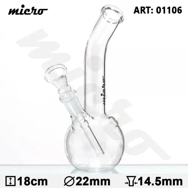Micro | 7" Simple Glass Water Pipe - Headshop.com