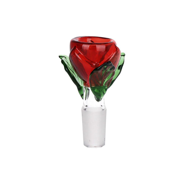 Rose in Vase Glass Water Pipe - 7" / 14mm F - Headshop.com