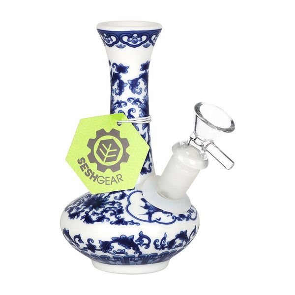 SeshGear Chinese Vase Ceramic Water Pipe - 5.5" / 14mm F / Oval Base SeshGear Chinese Vase Ceramic Water Pipe - 5.5" / 14mm F / Oval Base