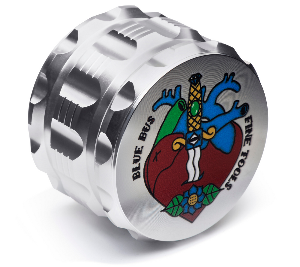 Bluebus GA 2.5 Inch Grinder Silver (Old School Edition) - Headshop.com