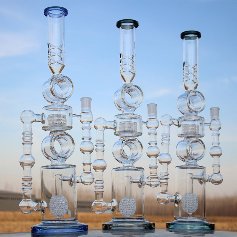 Massive Approx. 22 Inch Dual Perc Recycler Style Water Pipe - Headshop.com