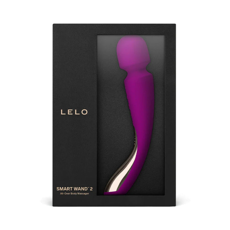 LELO SMART WAND 2 Medium Rechargeable Wand Vibrator Deep Rose - Headshop.com