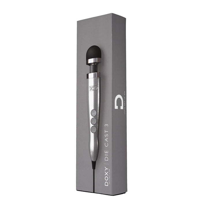 Doxy Die Cast 3 Compact Wand Vibrator Brushed Metal - Headshop.com