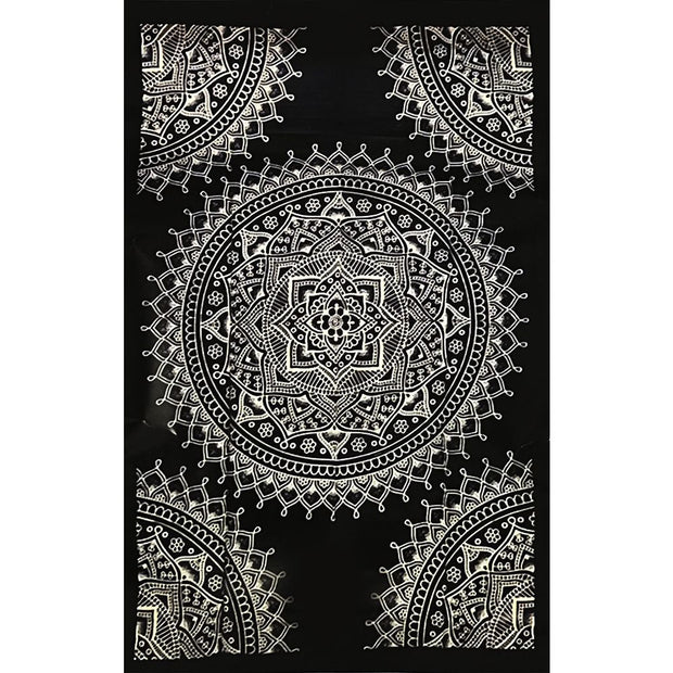 Black & White Mandala Tapestry - 54"x 86" - Headshop.com