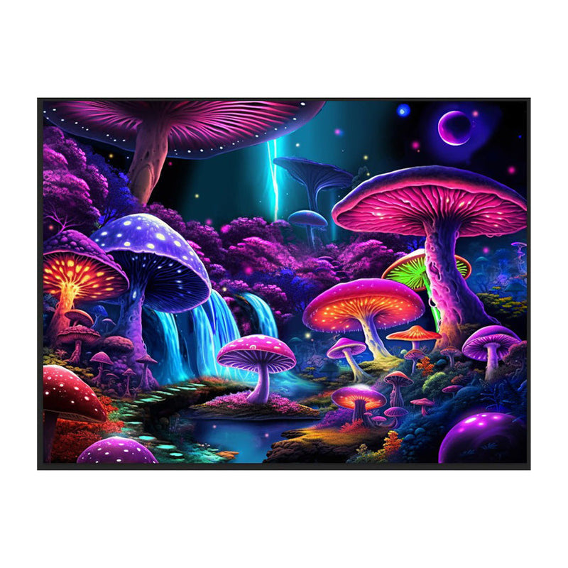 Special Tree Black Light Reactive Mushroom Wall Tapestry - 81"x53" - Headshop.com