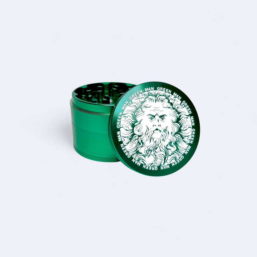 Green Man Green Aluminum 4-Piece Grinder, 2.5" - Headshop.com