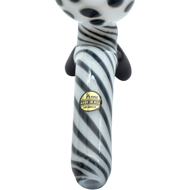 LA Pipes Bone White Sitting Sherlock Glass Pipe - Headshop.com