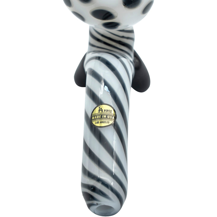 LA Pipes Bone White Sitting Sherlock Glass Pipe - Headshop.com