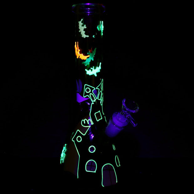 Haunted House Beaker Glass Water Pipe - 10" / 14mm F