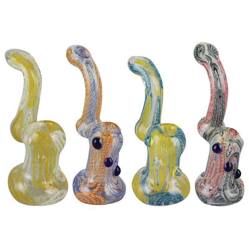Inside Out Worked Bubbler - 7" / Colors Vary - Headshop.com