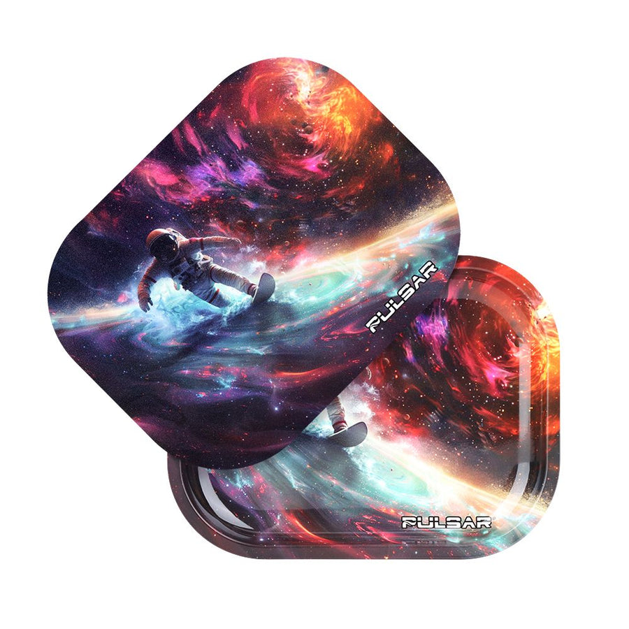 Pulsar Mini Rolling Tray & Lid Kit - Astro Surfer / 7"x5.5" - Headshop.com