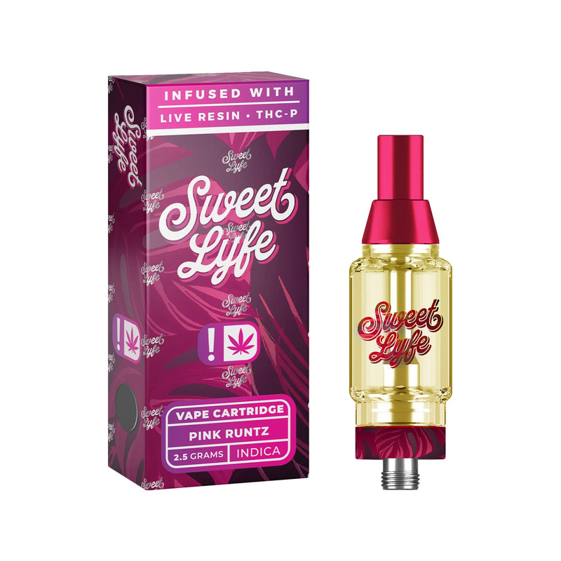Vape Cartridges 2.5ml Infused with Live Resin Delta-8 + THCP - Pink Runtz - Indica
