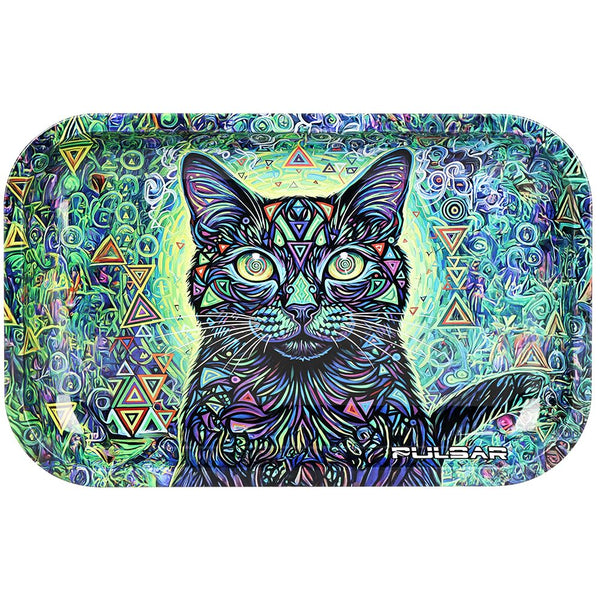 Pulsar Metal Rolling Tray - Cat-Atonic / 11"x7" Pulsar Metal Rolling Tray - Cat-Atonic / 11"x7"
