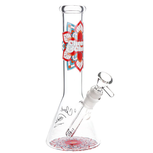 Cheech & Chong Glass Mandala Glow Glass Beaker Water Pipe - 10" - Headshop.com