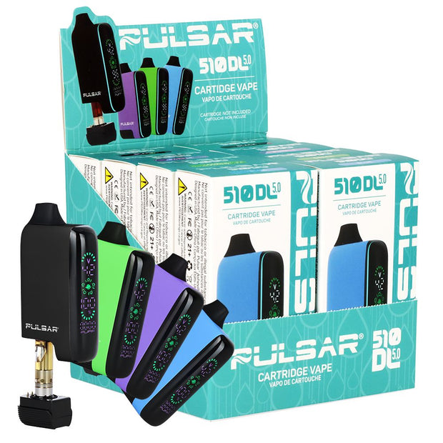 Pulsar 510 DL 5.0 Precision Voltage Control LCD Screen Vape Bar | 1000mAh | 8pc Display - Headshop.com