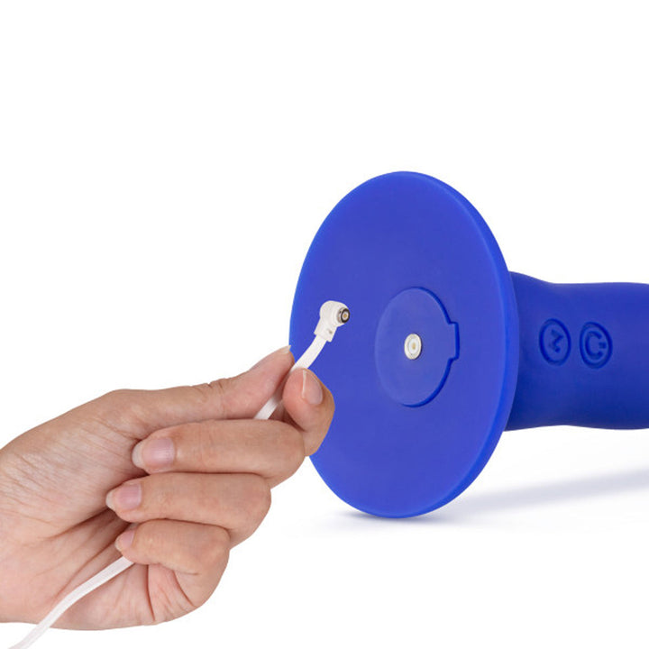 Impressions Santorini Rechargeable Silicone 6.5 in. Vibrating Dildo Blue - Headshop.com