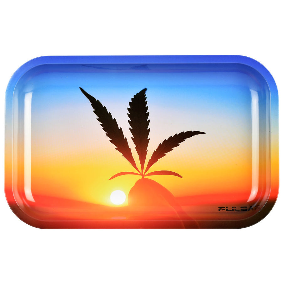 Pulsar Metal Rolling Tray | Leafy Sunset - Headshop.com