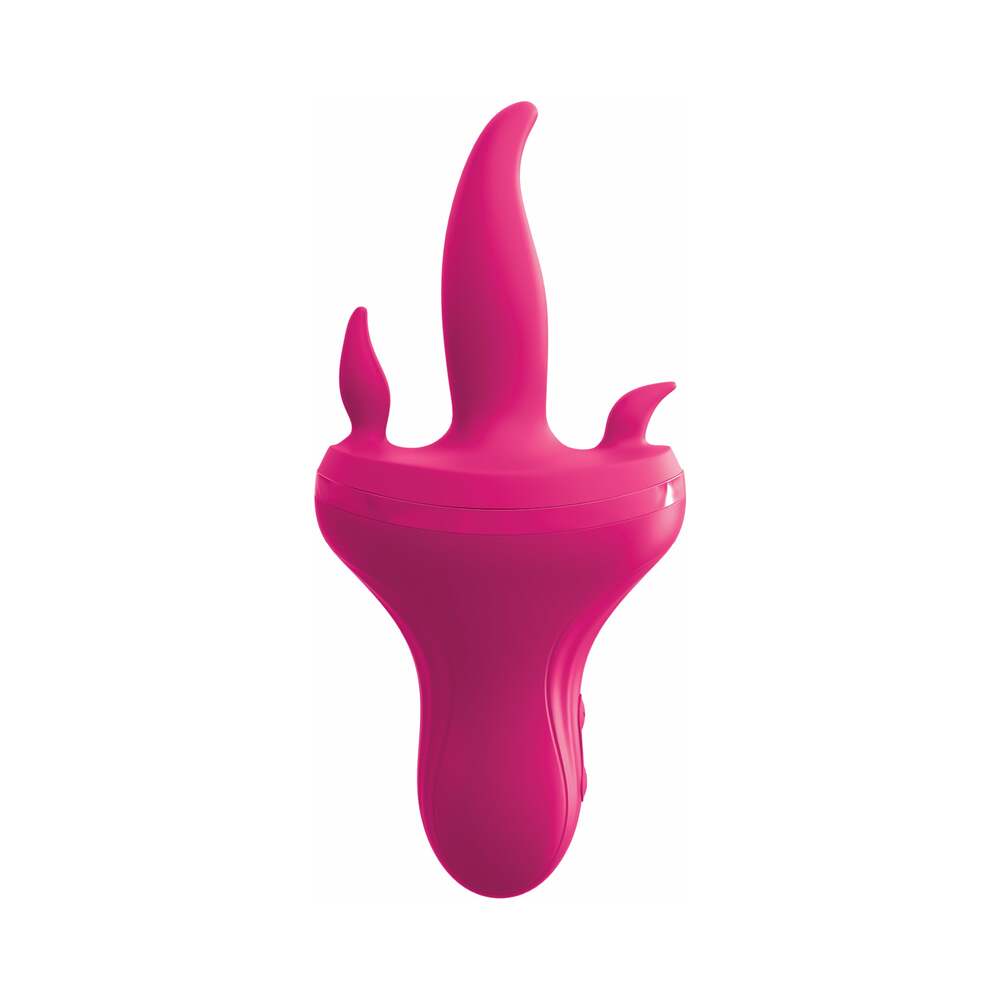 Pipedream 3Some Holey Trinity Triple Tongue Vibrator Rechargeable Silicone Red - Headshop.com
