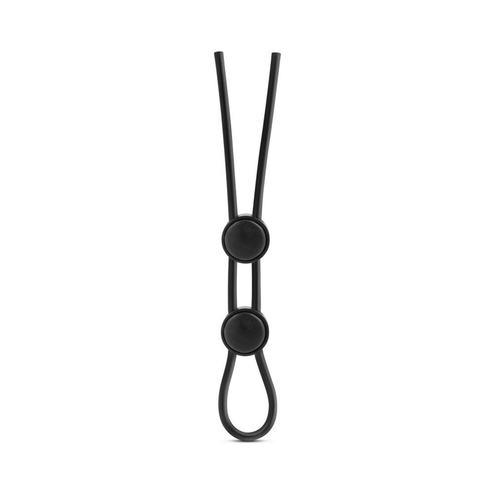 Stay Hard Silicone Double Loop Lasso/Bolo Cockring Black - Headshop.com