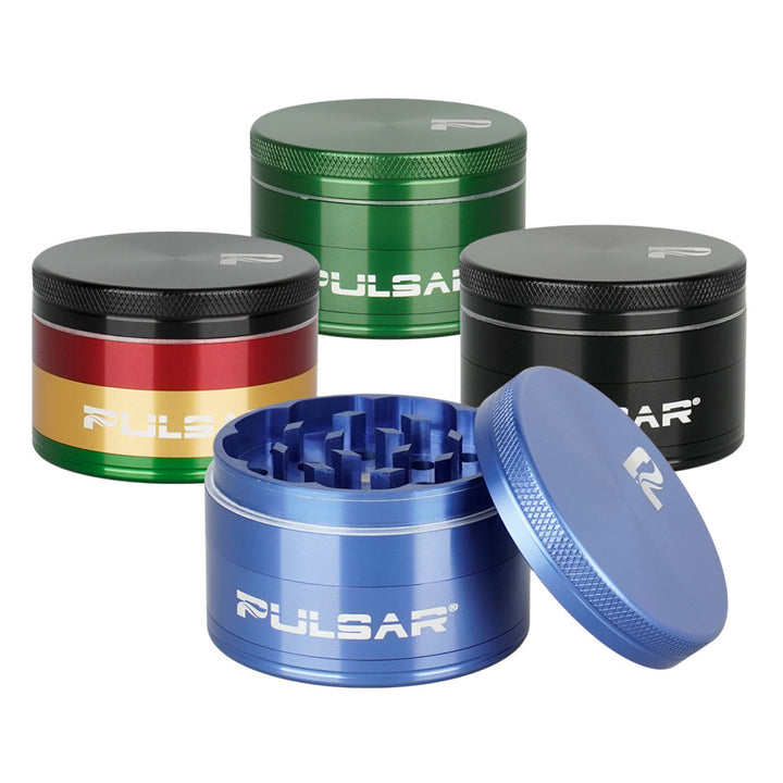 Pulsar Solid Top Aluminum Grinder - GR761 - 4pc / 2.25" - Headshop.com