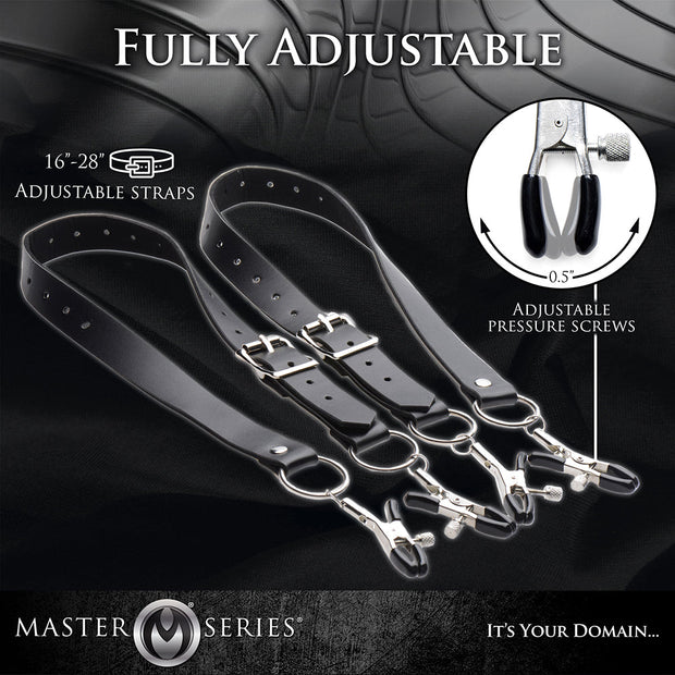 Master Series Spread Labia Spreader Straps With Clamps - Headshop.com