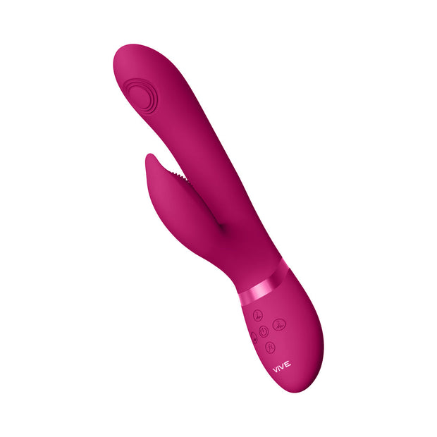 VIVE AIMI Rechargeable Swinging Pulse-Wave Silicone Rabbit Vibrator Pink - Headshop.com