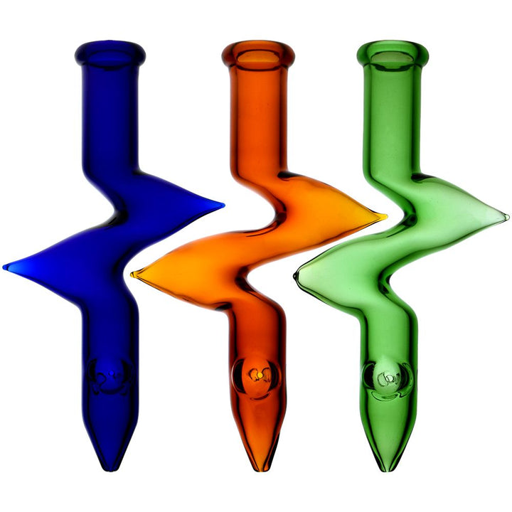 Solid Color Zig Zag Glass Steamroller Pipe - 8" / Colors Vary - Headshop.com