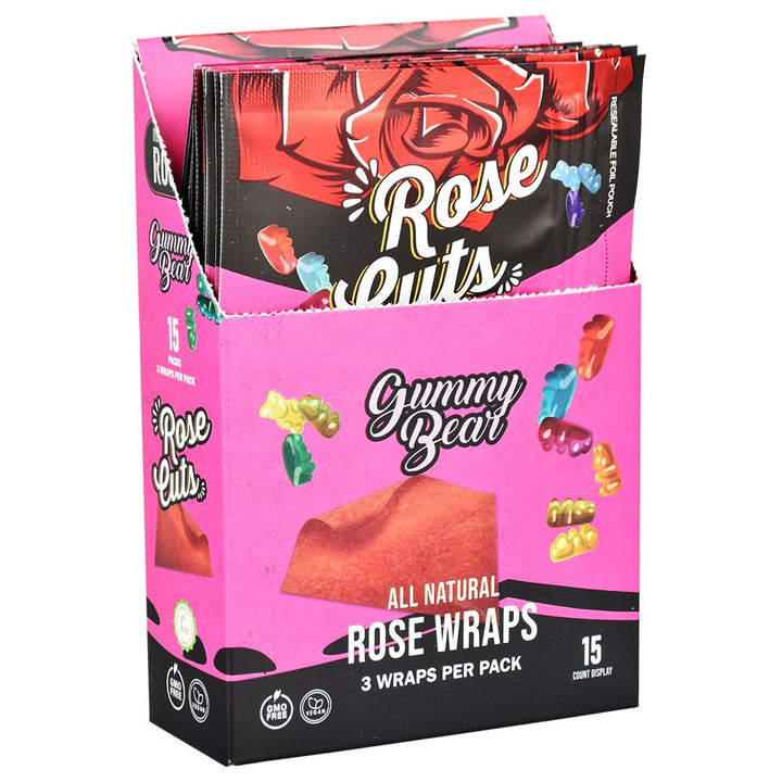 Rose Cuts Pink Rose Wraps | 3pc | 15pk Display - Headshop.com