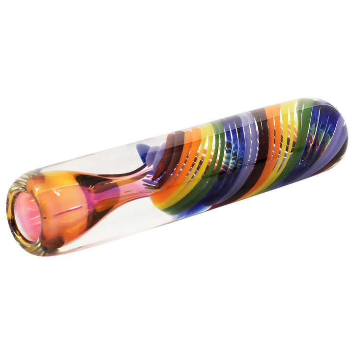LA Pipes "Twisted Rainbow" Fumed Glass Chillum - Headshop.com