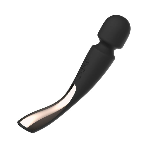 LELO SMART WAND 2 Medium Rechargeable Wand Vibrator Black - Headshop.com