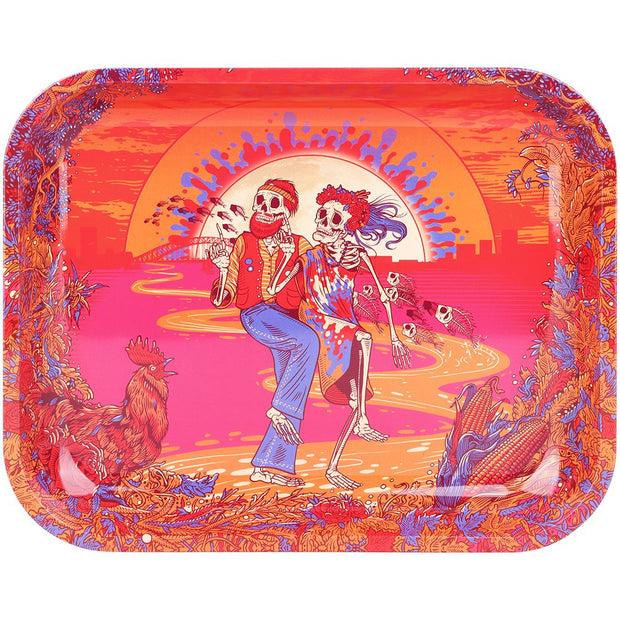Grateful Dead x Pulsar Large Metal Rolling Tray - Sunset Dance / 13"x11" - Headshop.com