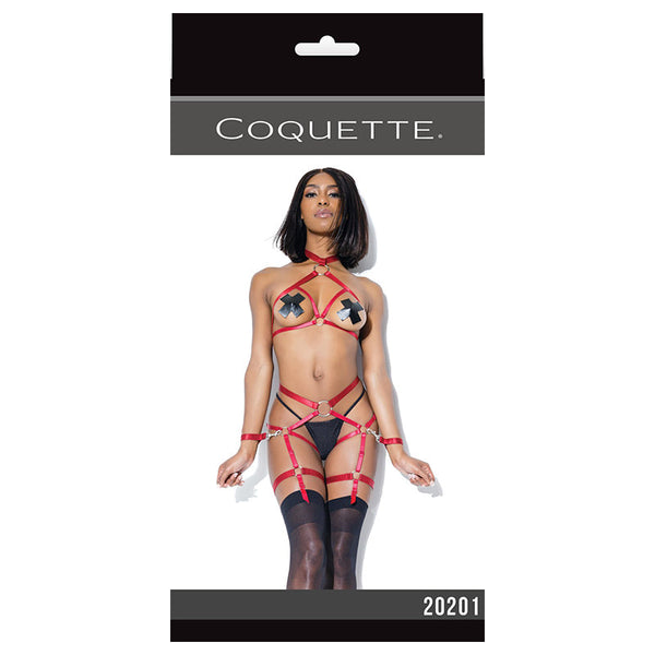 Darque Harness Top And Crotchless Panty Merlot Darque Harness Top And Crotchless Panty Merlot