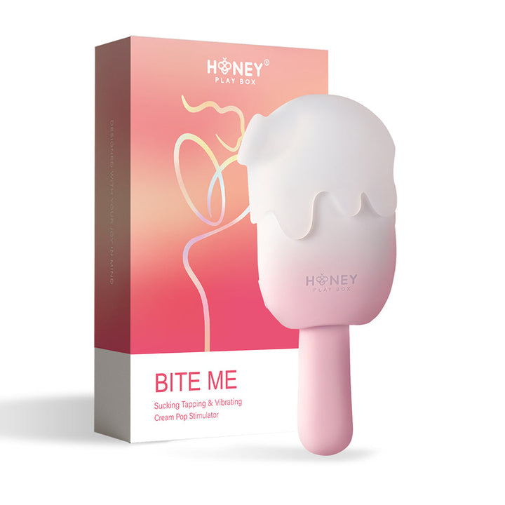 Honey Play Box Bite Me Sucking Tapping & Vibrating Cream Pop Stimulator - Headshop.com