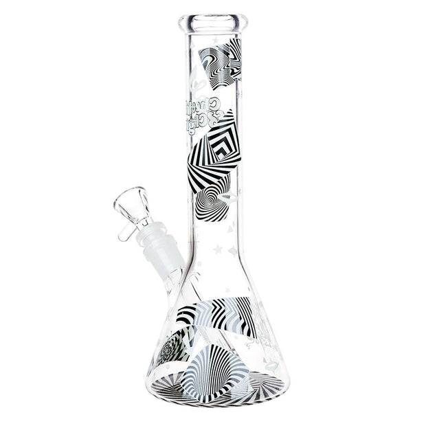 Cheech & Chong Glass Optical Illusion Glow Glass Beaker Water Pipe - 10" / 14mm F - Headshop.com
