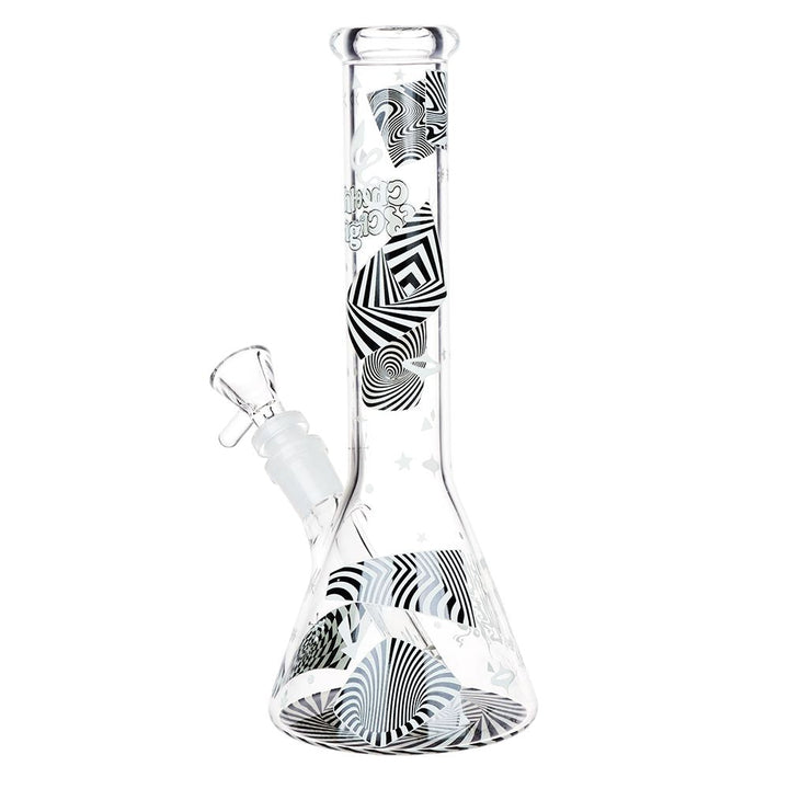 Cheech & Chong Glass Optical Illusion Glow Glass Beaker Water Pipe - 10" / 14mm F - Headshop.com