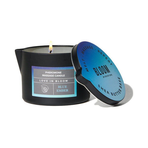 Eye of Love Bloom Pheromone Massage Candle Blue Ember 5 oz. Eye of Love Bloom Pheromone Massage Candle Blue Ember 5 oz.