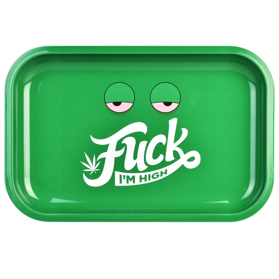 Fuck I'm High Metal Rolling Tray - Headshop.com
